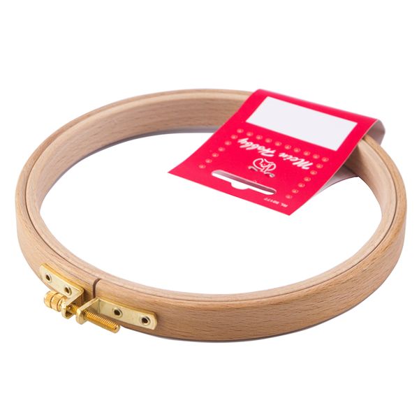 Пяльцы круглые Klass and Gessmann с замком, бук, выс.обода 18 мм, ⌀15,5 см