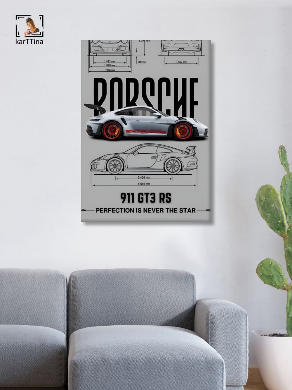 Картина Легенда в сером для интерьера 50x70см 1шт.