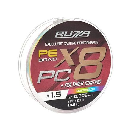 RUZZA Шнур X8 PC 150м Multicolor 0,205мм 10,5кг/23lb