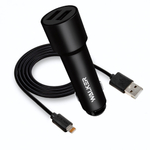 АЗУ WALKER WCR-22, 2в1, 2.4А, 12Вт, USBx2, + кабель Lightning, длинный корпус, черное