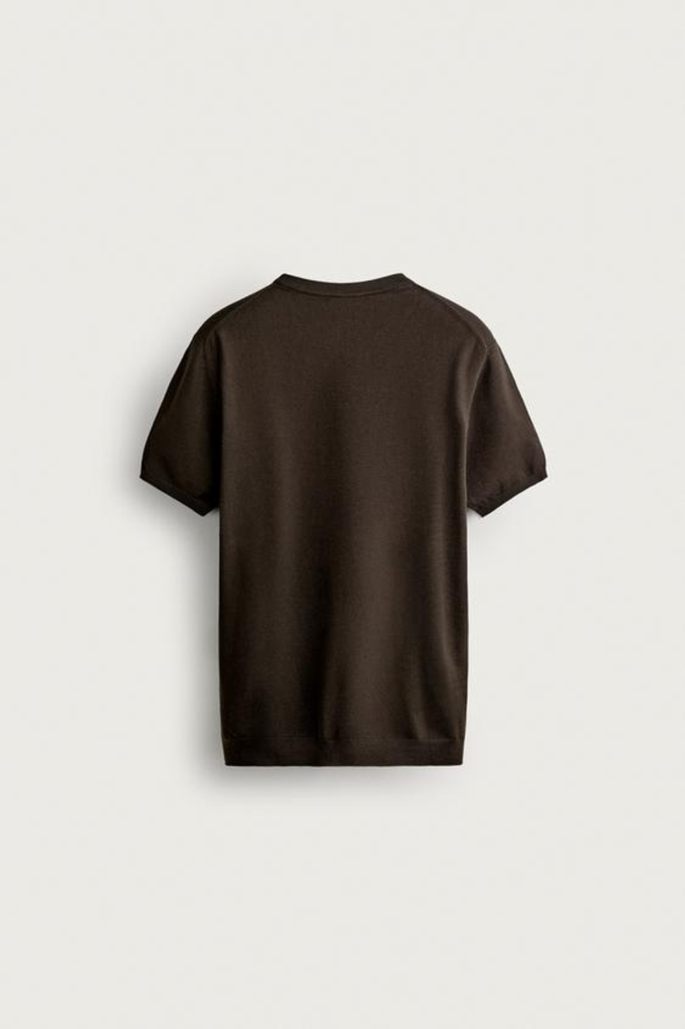 ZARA ФУТБОЛКА ИЗ СМЕСОВОЙ ВИСКОЗЫ, ШОКОЛАДНЫЙ