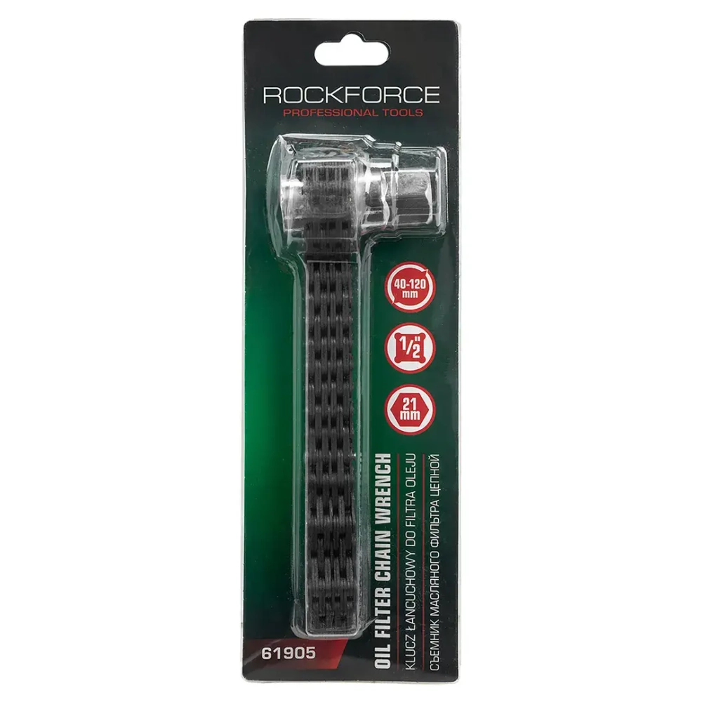 Съемник масляного фильтра цепной 1/2''21мм RockFORCE RF-61905