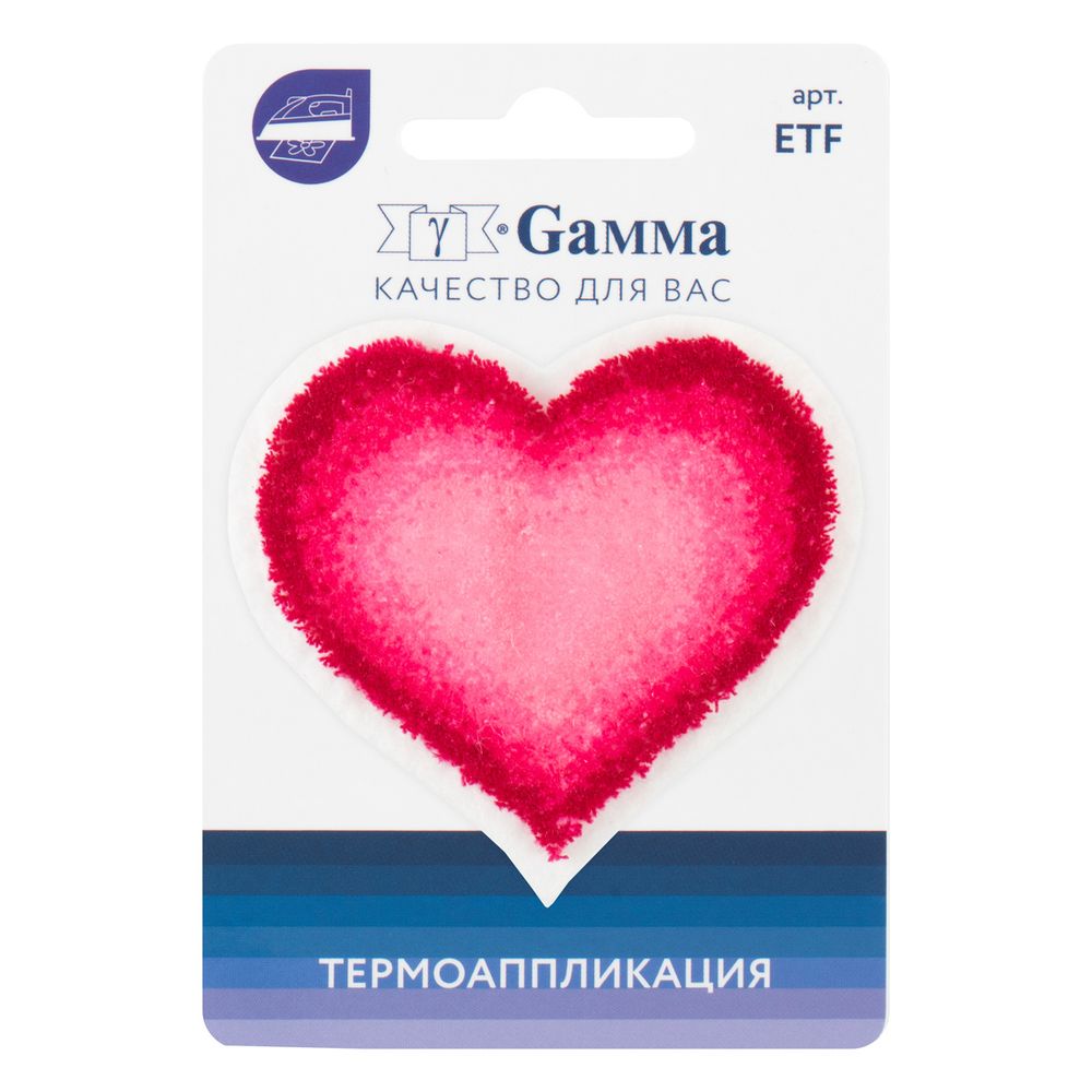 Аппликация термоклеевая "Сердце" 5.9х5.5 см, № 07, 1 шт, 02-704, Gamma ETF