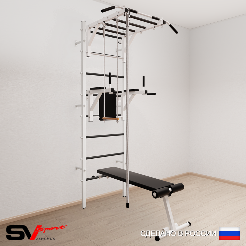 Шведская стенка Sv Sport 556 (Турник рукоход/Брусья/Скамья/Канат/Трапеция)
