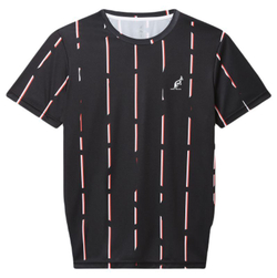 Мужская теннисная футболка Australian Ace T-Shirt With Stripes Print - nero