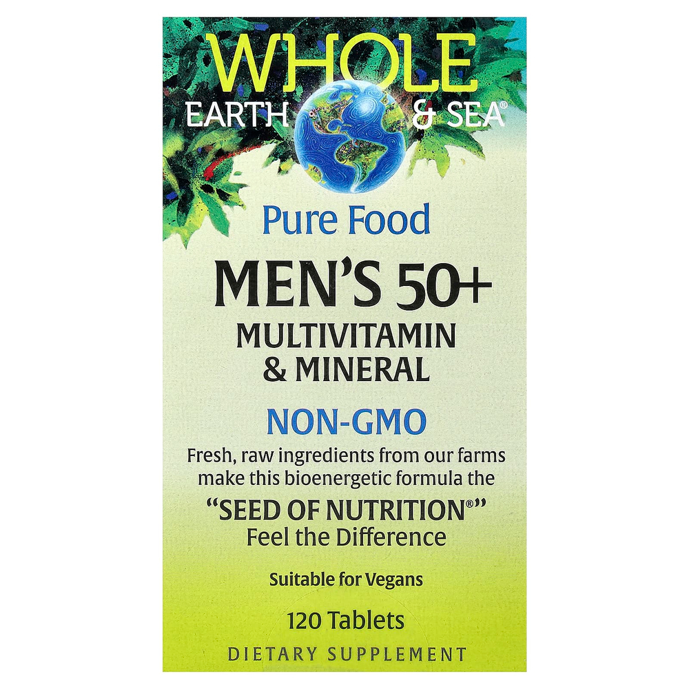 Natural Factors, Whole Earth & Sea®, мультивитамины и минералы для мужчин старше 50 лет, 120 таблеток