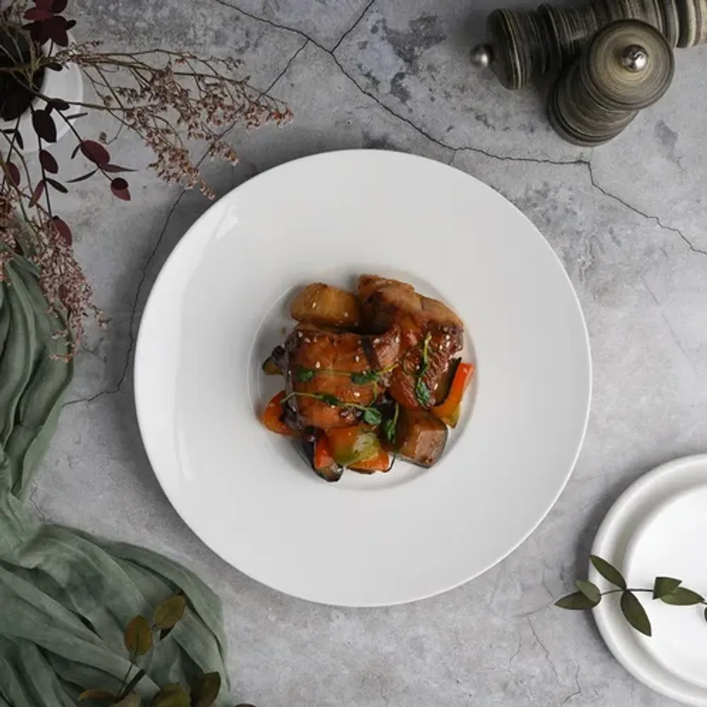 Тарелка d 25,5 см h3 см с широкими полями белая фарфор P.L. Proff Cuisine [6]