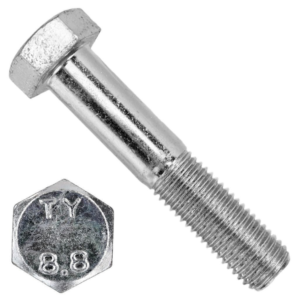 Болт DIN 931 с неполной резьбой к.п.8.8 оц. 16*80