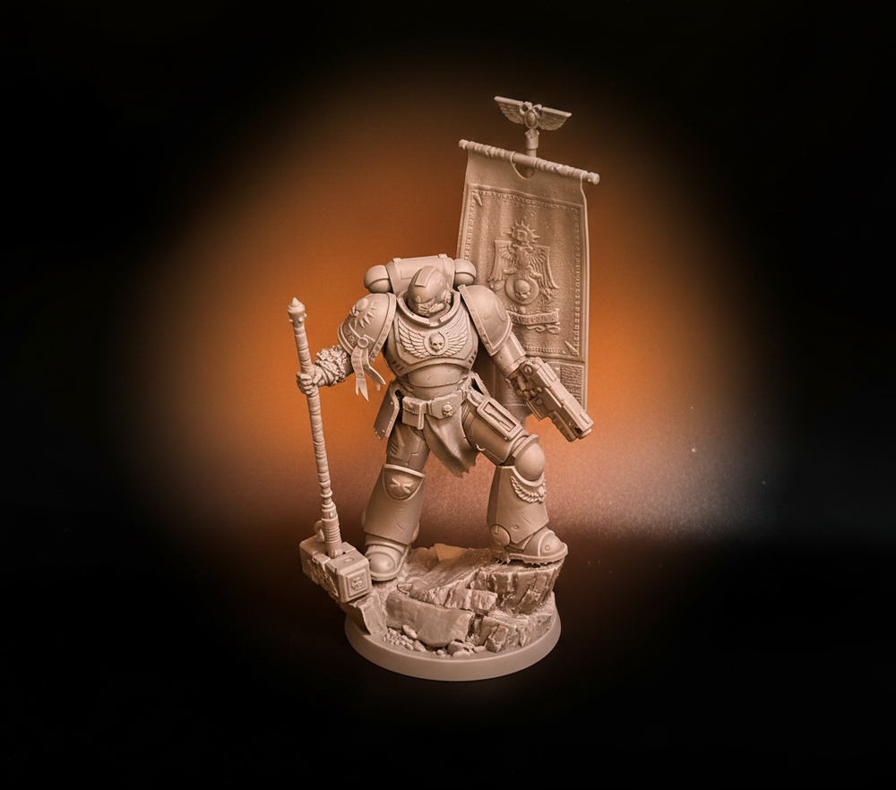 Фигурка, капитан Деметриан Титус, Warhammer 40 000, высота 19 см, под покраску
