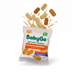Печенье BabyGo растворимое из 5 злаков с витаминами и минералами 45г