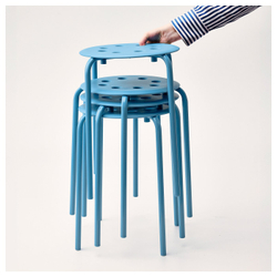 IKEA MARIUS  (ИКЕА МАРИУС)  -  Табурет - синий 45 см