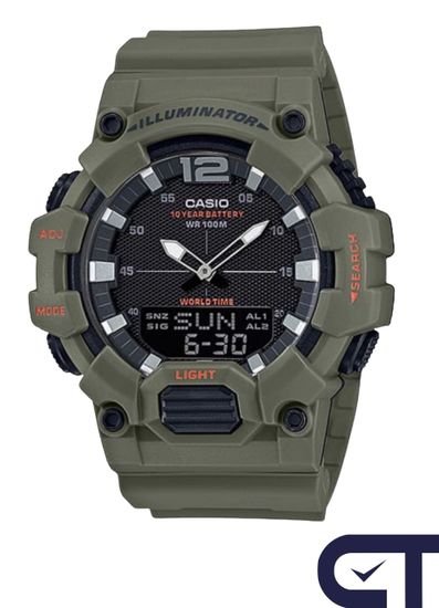 Casio HDC-700-3A2 — мужские спортивные часы с мировым временем и водонепроницаемостью 10 Бар