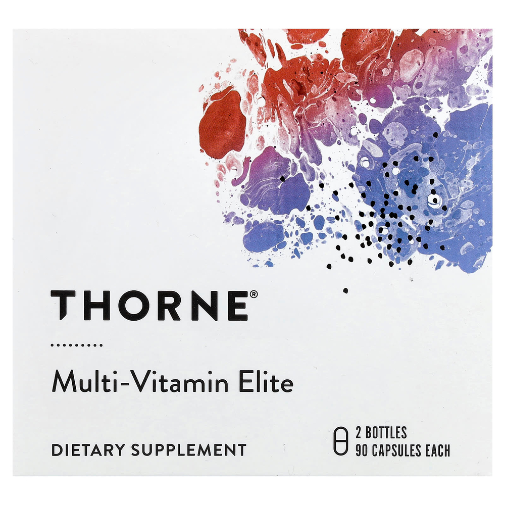 Thorne, Multi-Vitamin Elite, мультивитамины для приема утром и вечером, 2 флакона, по 90 капсул