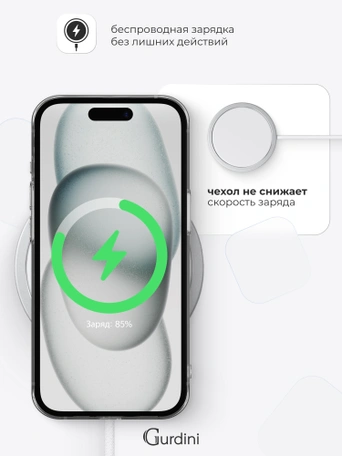 Чехол накладка iPhone 15 6.1" Gurdini силикон Ultra Twin 1 mm прозрачный