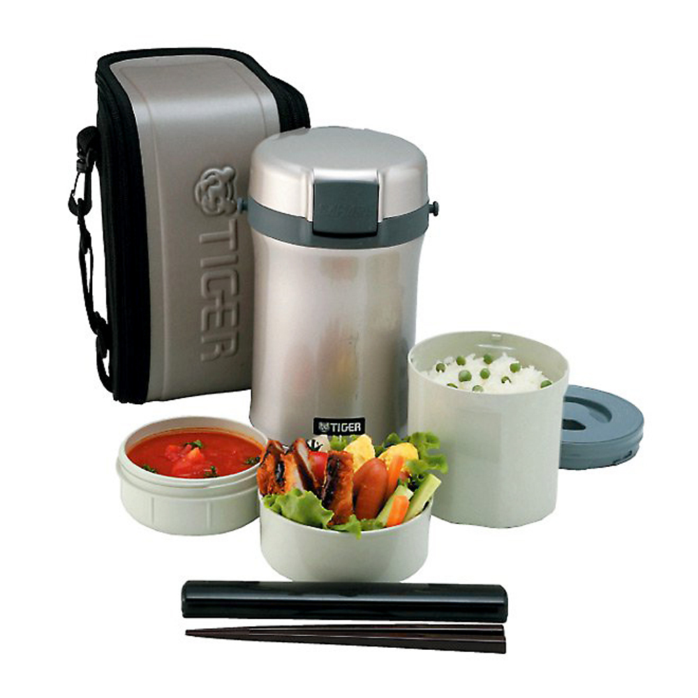Термос для еды Tiger LWU-B170 Warm Silver с контейнерами