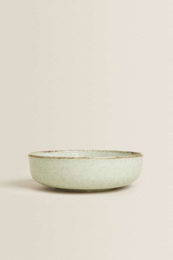 ZARA HOME ФАРФОРОВАЯ ПИАЛА С ОБОДКОМ ПОД СТАРИНУ, ЦВЕТ МОРСКОЙ ВОЛНЫ