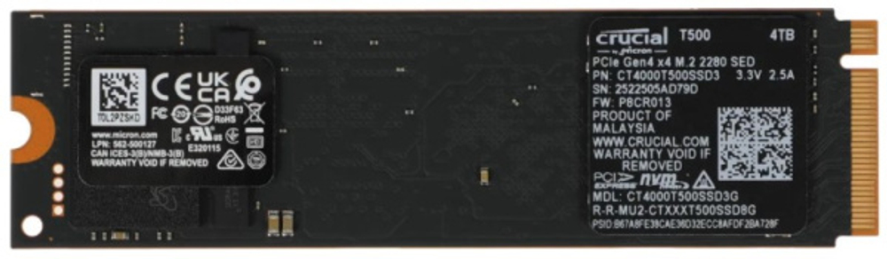 Накопитель SSD M.2 2230 Crucial T500 4000 ГБ