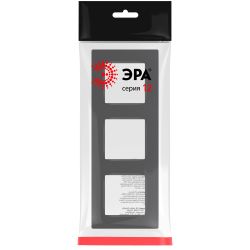 Рамка для розеток и выключателей ЭРА Серия 12 12-5203-12 на 3 поста, Классик, графит | Эра 12