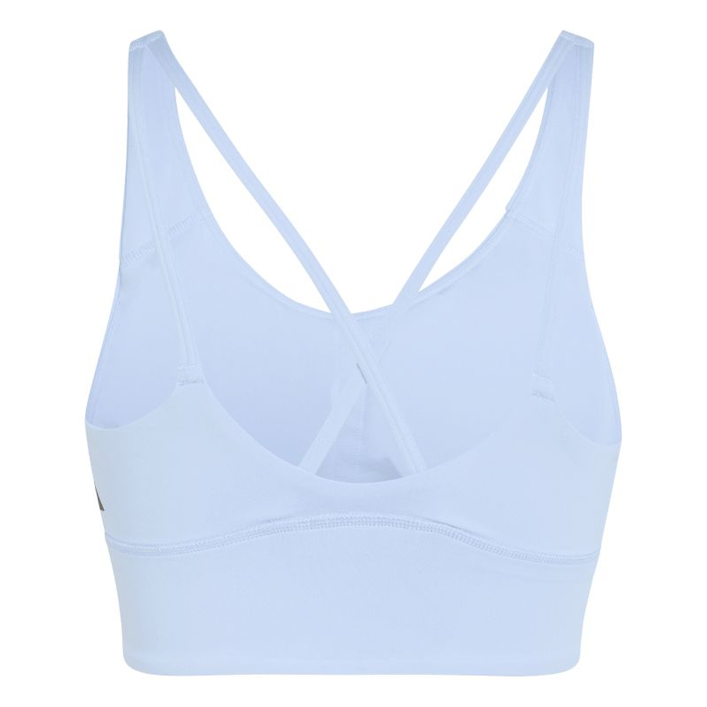 Теннисный бюстгальтер Adidas 3 Stripes Studio All Me Light Support - glow blue