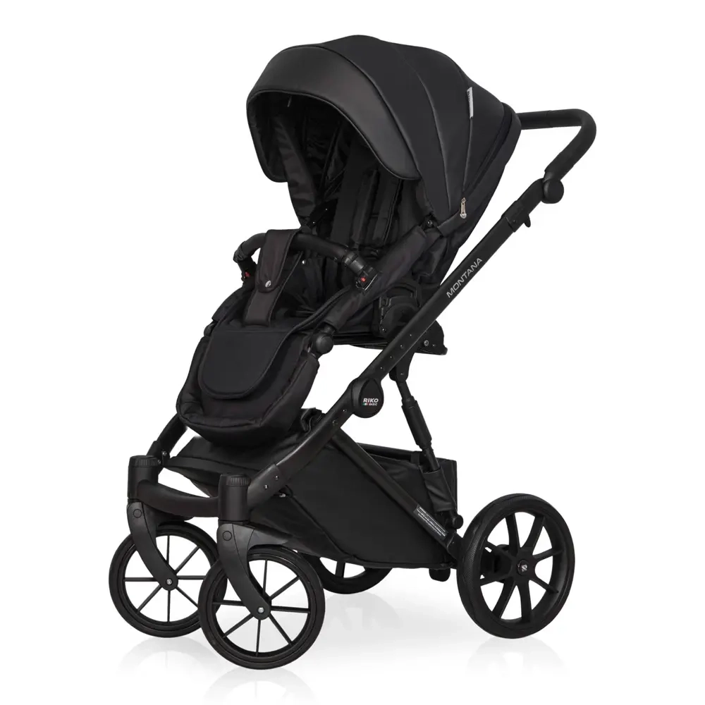 Коляска 2 в 1 Riko Basic Montana Ecco цвет 12 Black (черный)