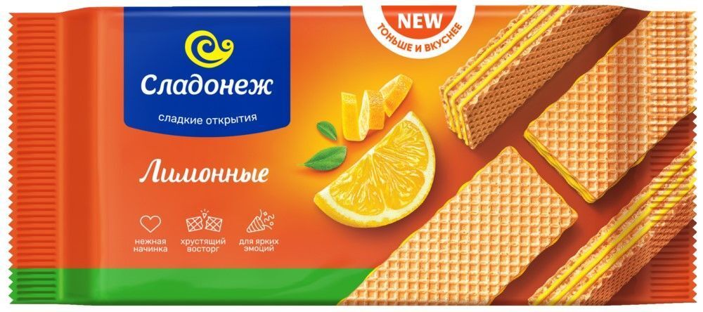 Вафли Сладонеж с лимоным кремом 170г