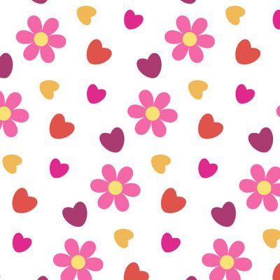 Buy romance fabric flowers hearts pink