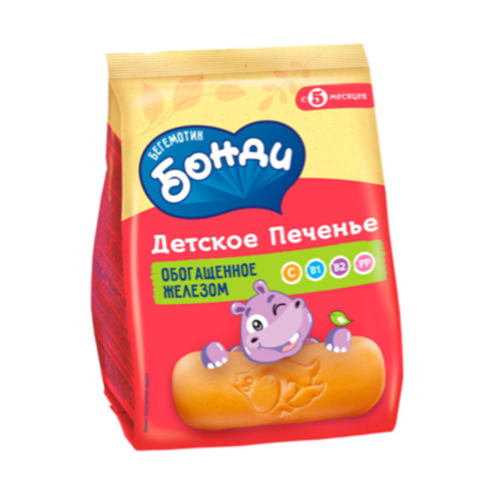 Печенье Бонди Бегемотик обогащ йодом 180г