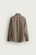 РУБАШКА В КЛЕТКУ ИЗ 100% ЛЬНА — ZARA