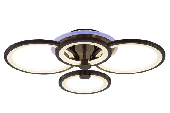 Люстра потолочная светодиодная Rilon 3010/2+2B CF/RGB, 96 Вт, кофейная