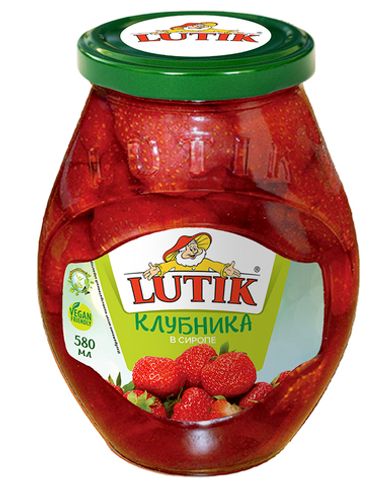 Клубника Lutik в сиропе, 580 мл.