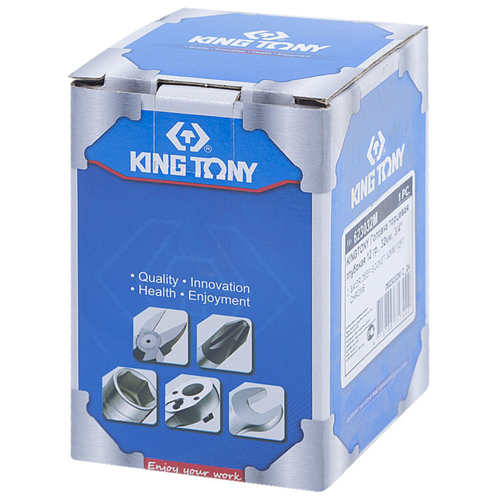 KING TONY (623032M) Головка торцевая глубокая двенадцатигранная 3/4", 32 мм