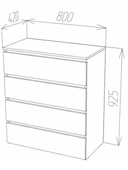 Комод-24 Белый/Крафт золотой