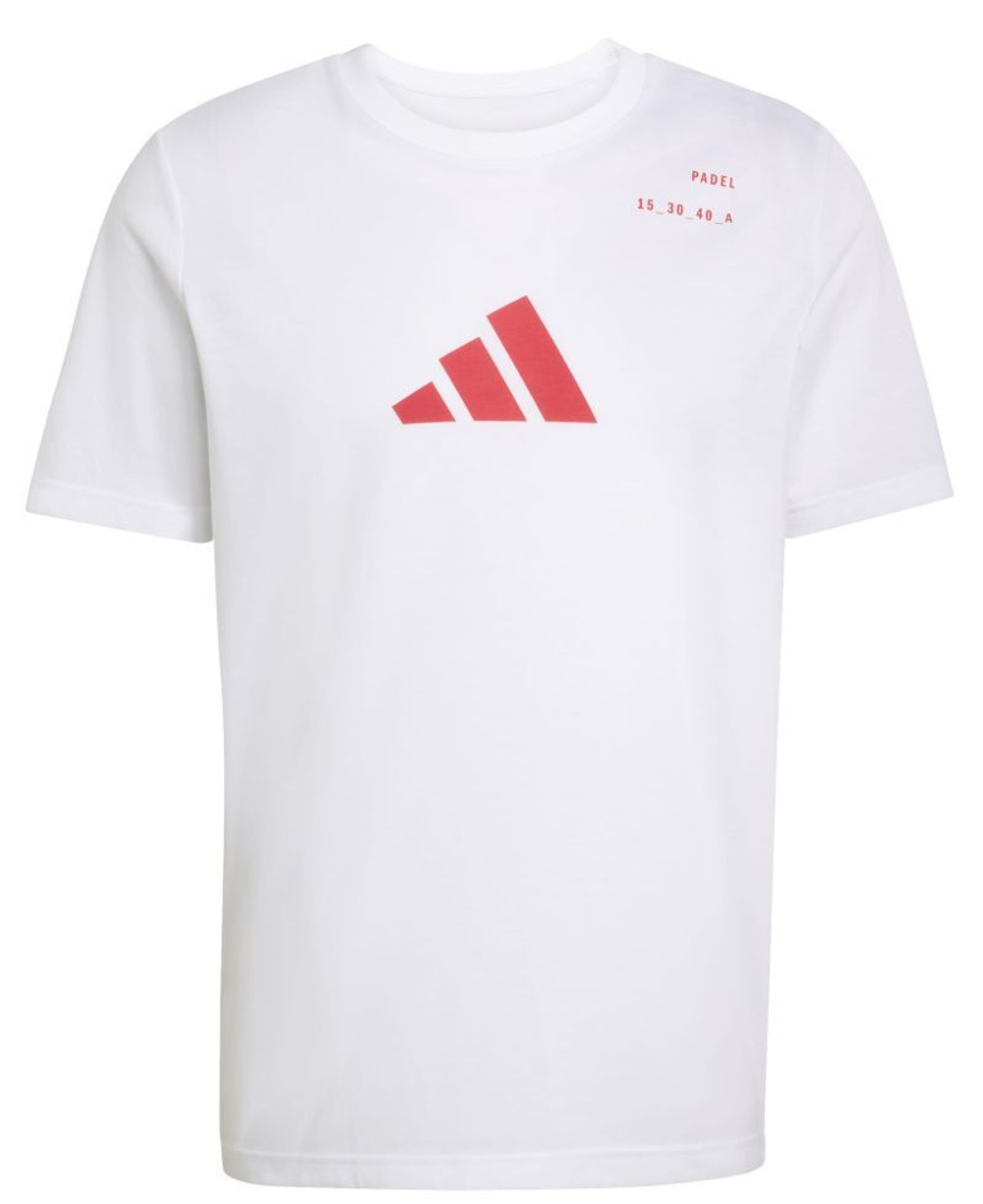 Мужская теннисная футболка Adidas Padel Category Graphic - white/red
