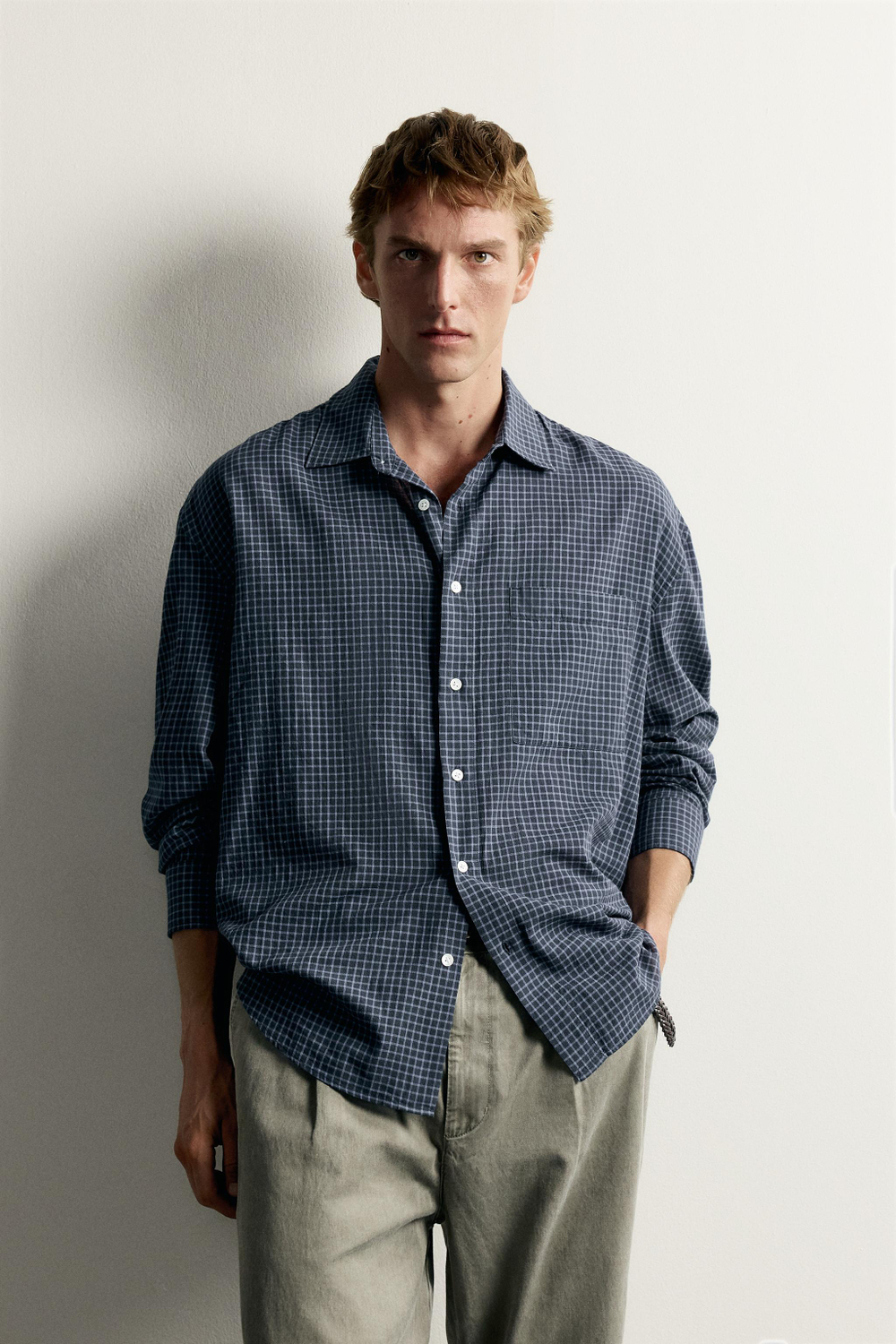 РУБАШКА RELAXED FIT В КЛЕТКУ — ZARA · 2906/306