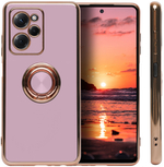 Стильный глянцевый чехол для XIAOMI POCO X5 PRO (не X5!) с кольцом-подставкой и бархатной подкладкой