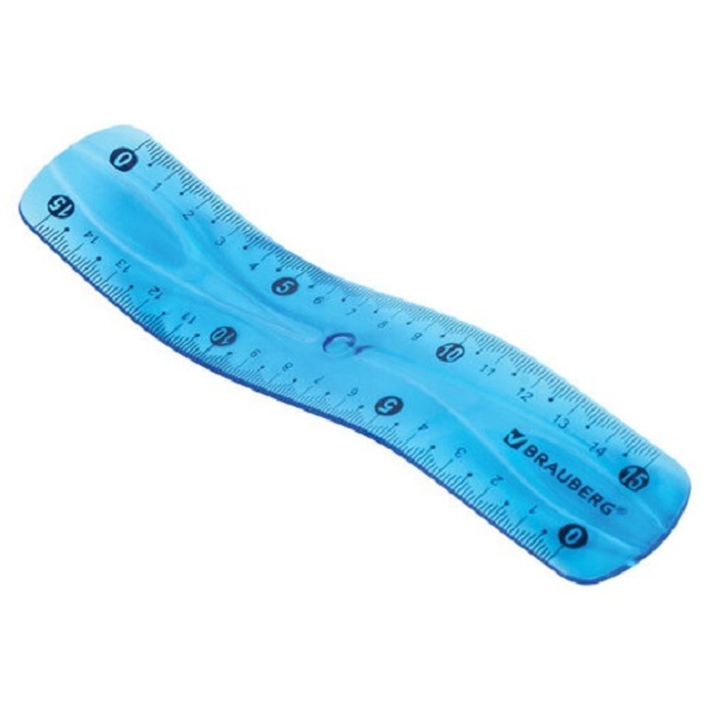 Линейка 15см, пластиковая, гибкая, ассорти, Brauberg Flex, 1шт.