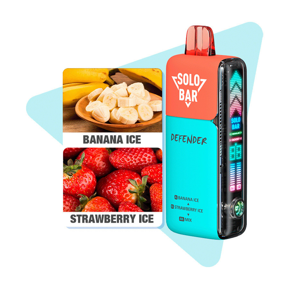 SOLOBAR DEFENDER 40K - Banana Ice / Strawberry Ice (5% nic)