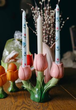 Подсвечник Floret для трех свечей из коллекции Blossom, 20 см