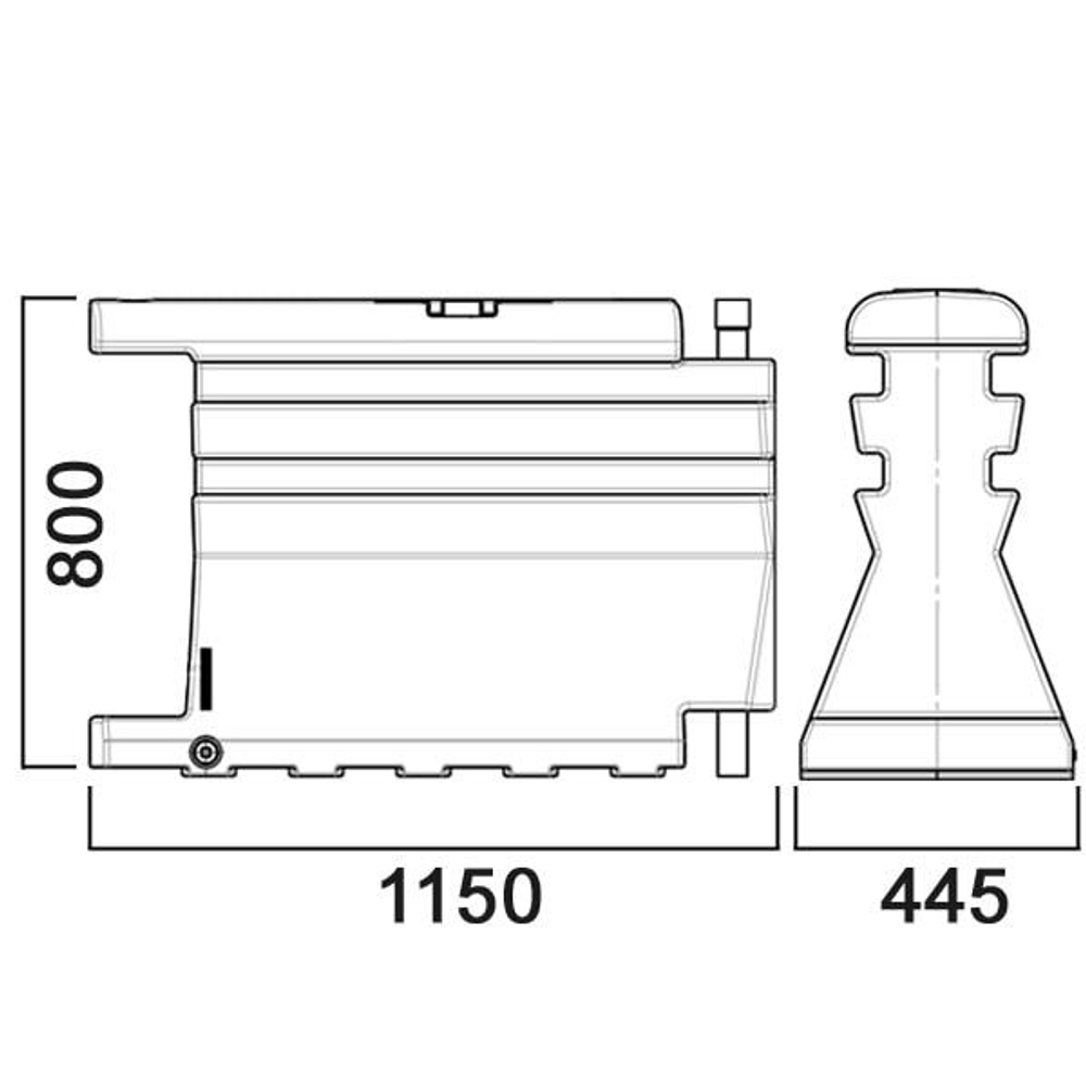 Дорожный блок 1150х800 мм Анион(1150x445x800см;красный) - арт.559531
