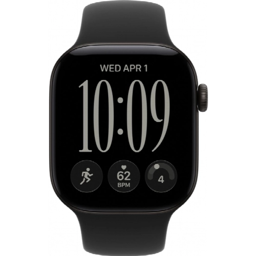 Apple Watch S12 42 mm Black Aluminum Case | Black Sport Band, M/L