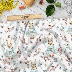 Ткань флис девочка крольчонок