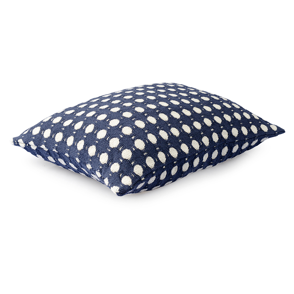 Чехол на подушку из хлопка polka dots темно-синего цвета из коллекции essential, 40x60 см