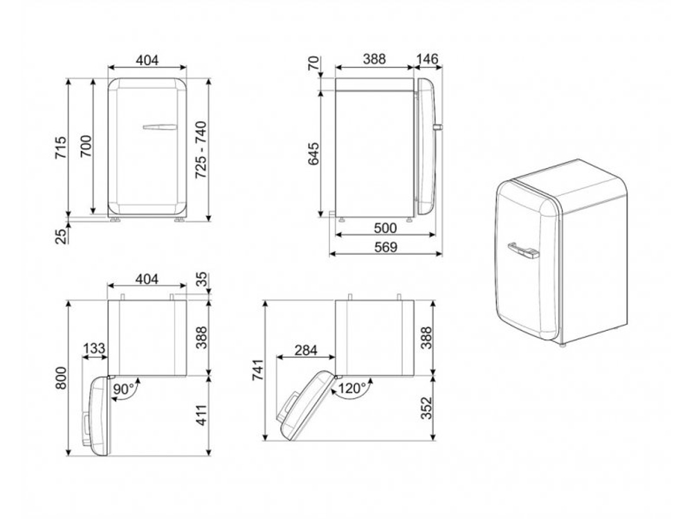 Холодильник Smeg FAB5RSV6 серебристый