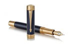Перьевая ручка Parker Duofold Prestige Centennial, Blue Chevron GT Foutain Pen Fine 1931369, перо: F, цвет чернил: black, в подарочной упаковке.
