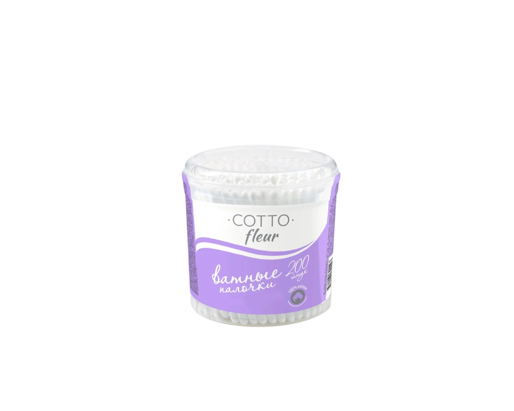 Ватные палочки в цилиндре Cotto FLEUR 200шт