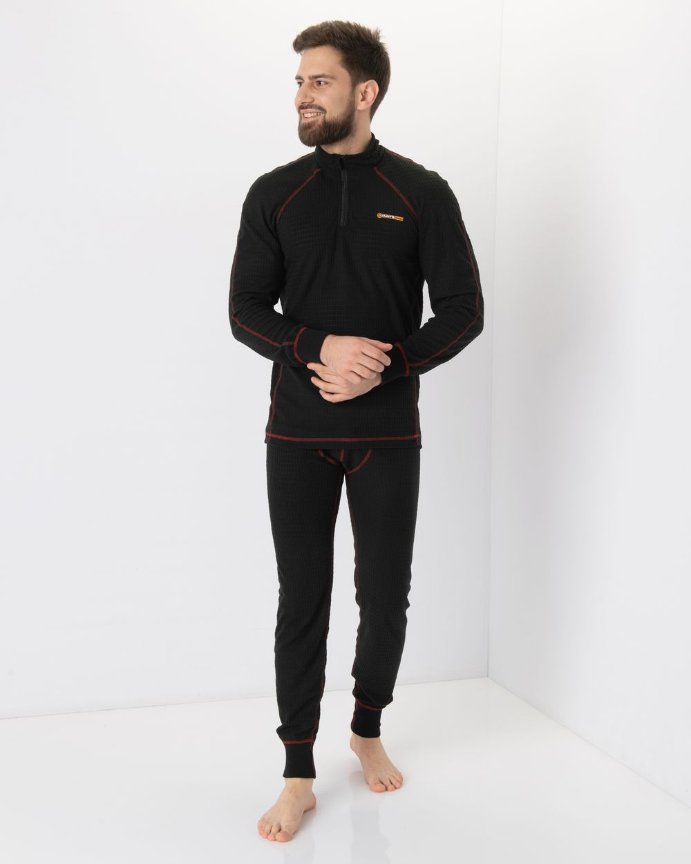 Термобелье Thermoline ZIP ткань Флис Фактурный цвет Черный