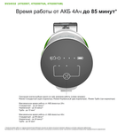 Пылесос вертикальный акк. Greenworks SV24532, 24V, б/щет, 350 Вт, 21 кПа, электрощетка, 3 насадки, LED, белый+зеленый, без АКБ с ЗУ (4702007)