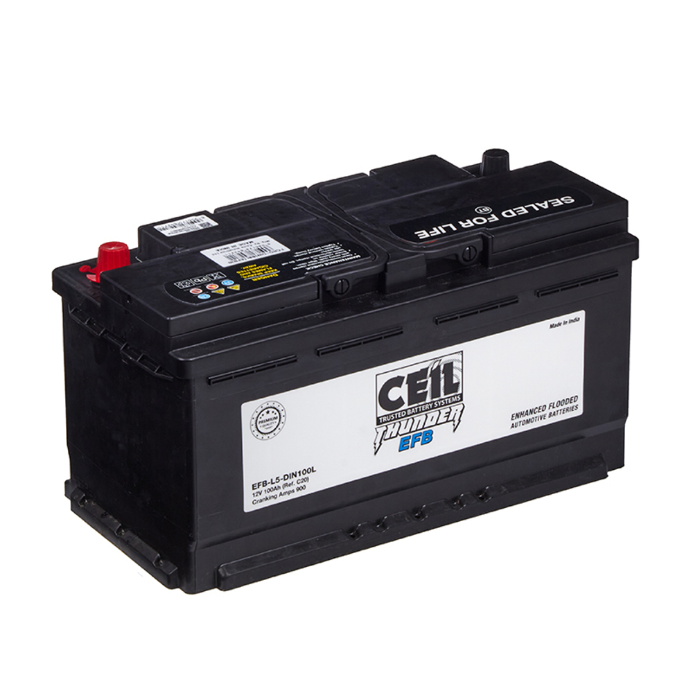 Аккумулятор CEIL DIN EFB-L5-DIN100L, 100Ah, 900A, 353x175x190, бортик EFBL5DIN100L