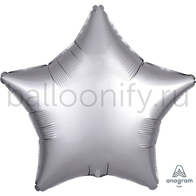 Фольгированная фигура, звезда, 19"/48СМ Сатин Platinum
