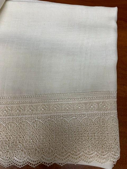 Набор скатертей 2шт 170х280 и 120х220 и 12 салфеток Gamba 1022 Macrame Panna шампань